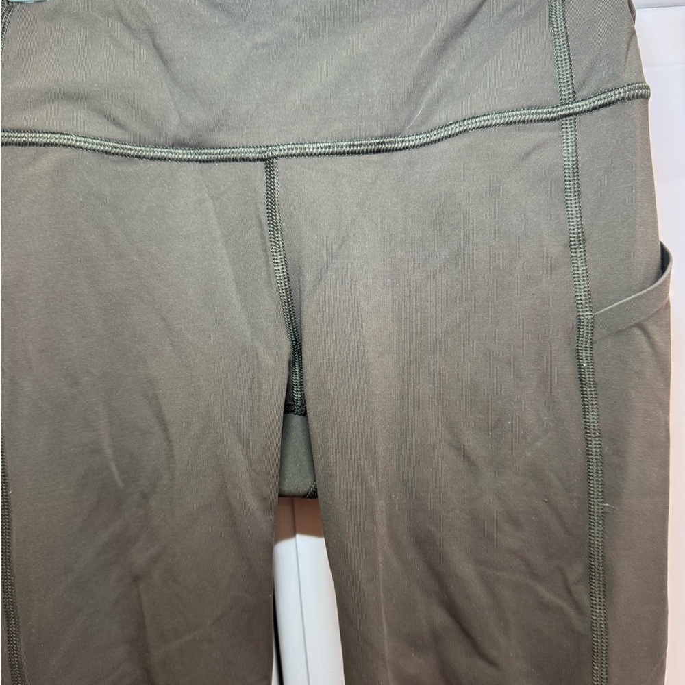 Olive Green Lululemon Cropped Leggings - Picture 4 of 5